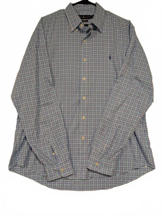 Ralph Lauren Other - Ralph Lauren Blue Checkered Long Sleeve Shirt Slim Fit 100% Cotton Stretch XXL